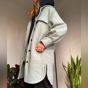 H&M Oversized Button-Up Tweed Shirt Jacket Sz XS